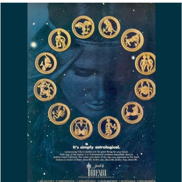 Vintage Crown Trifari 1969 Cancer Zodiac Brooch Gold-tone Astrology Crab - Picture 14 of 17